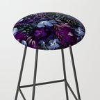 Deep Floral Chaos blue & violet Stool Gallery Image 2
