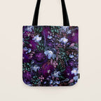 Deep Floral Chaos blue & violet Tote Bag Gallery Image 1