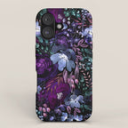 Deep Floral Chaos blue & violet iPhone Case Gallery Image 1