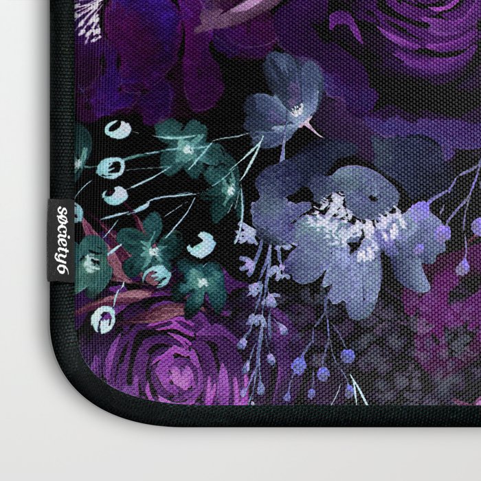Deep Floral Chaos blue & violet Laptop Sleeve Gallery Image 3
