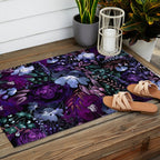 Deep Floral Chaos blue & violet Outdoor Rug Gallery Image 2