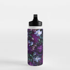 Deep Floral Chaos blue & violet Water Bottle Gallery Image 3