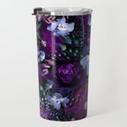 Deep Floral Chaos blue & violet Travel Mug Gallery Image 3