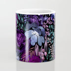Deep Floral Chaos blue & violet Coffee Mug Gallery Image 4
