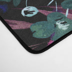 Deep Floral Chaos blue & violet Desk Mat Gallery Image 4