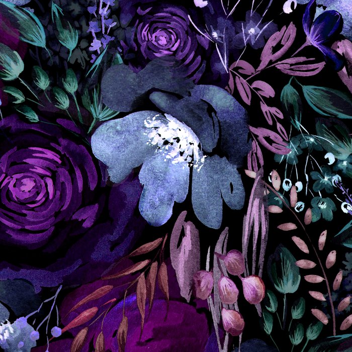 Deep Floral Chaos blue & violet Coffee Mug Gallery Image 2