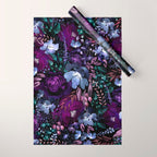 Deep Floral Chaos blue & violet Wrapping Paper Gallery Image 1