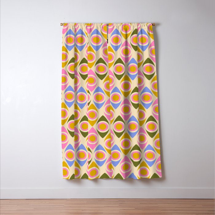 Mid century Modern Geo Pattern 1 Window Curtain Gallery Image 3