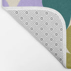 Retro, Bold and Colorful Flowers Bath Mat Gallery Image 2