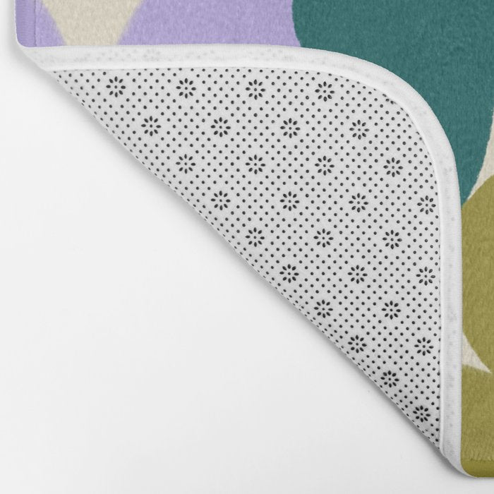 Retro, Bold and Colorful Flowers Bath Mat Gallery Image 2