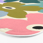 Retro, Bold and Colorful Flowers Bath Mat Gallery Image 3