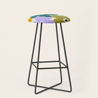 Retro, Bold and Colorful Flowers Stool Gallery Image 1