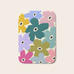Retro, Bold and Colorful Flowers Bath Mat Gallery Image 1