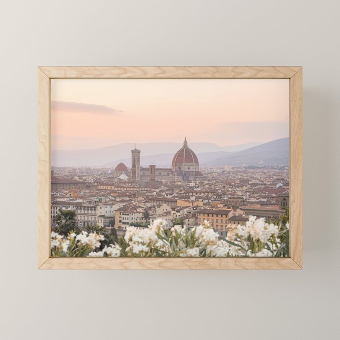 Sunset In Florence, Tuscany Photo | Il Duomo Cathedral In Soft Pastel Colors Art Print | Italy Travel Photography Mini Art Print Gallery Image 1