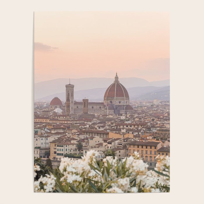 Sunset In Florence, Tuscany Photo | Il Duomo Cathedral In Soft Pastel Colors Art Print | Italy Travel Photography Poster Gallery Image 4