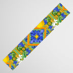 Summer ,Sicilian tiles ,citrus,oranges,majolica,lemons ,Mediterranean  Table Runner Gallery Image 3