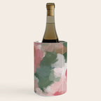 Rosy Radiance - Light Pink Rose Flower Forest Sage Green Leaf Garden Abstract Nature Painting Art Wine Chiller Gallery Image 1