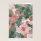 Rosy Radiance - Light Pink Rose Flower Forest Sage Green Leaf Garden Abstract Nature Painting Art Stationery Card Gallery Image 2