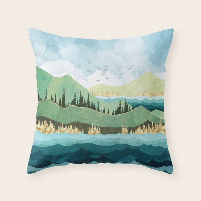 Autumn Shore Throw Pillow Gallery Image 1