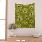 Retro Daisies: Musk Green Edition Wall Tapestry Gallery Image 2