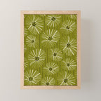 Retro Daisies: Musk Green Edition Mini Art Print Gallery Image 1