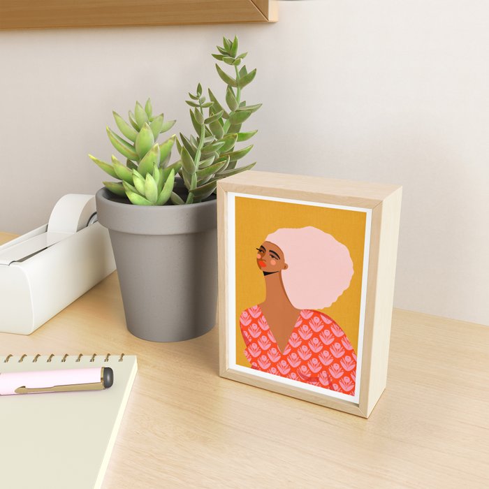 Pink Hair, Don't Care Mini Art Print Gallery Image 2