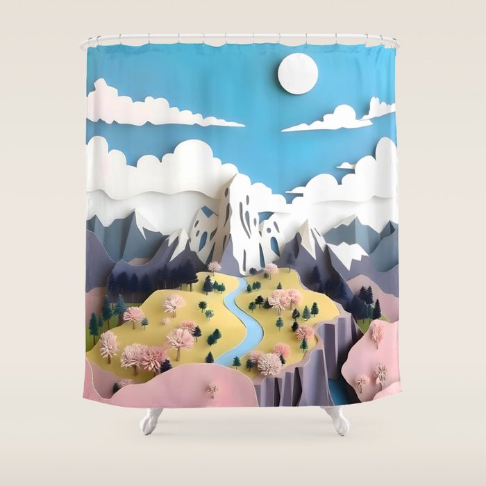 Assemblage Pastel Valley Shower Curtain Gallery Image 1