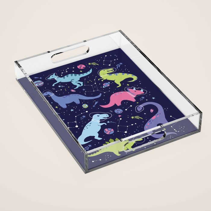 Dinosaurs in Space Acrylic Tray Gallery Image 1