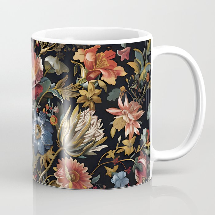 Countryside Bloom Ethereal Dark Floral Coffee Mug Gallery Image 1
