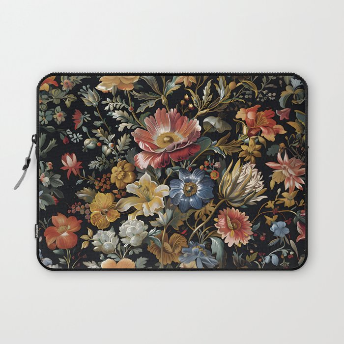 Countryside Bloom Ethereal Dark Floral Laptop Sleeve Gallery Image 1