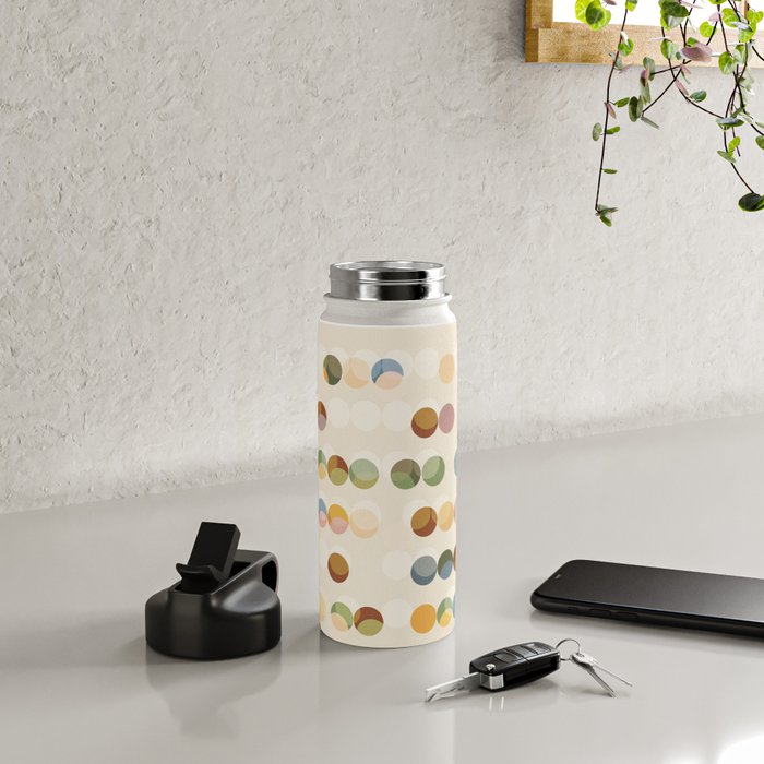 Abstract Bauhaus Dot Pattern Sophisticated Autumn Water Bottle Gallery Image 4
