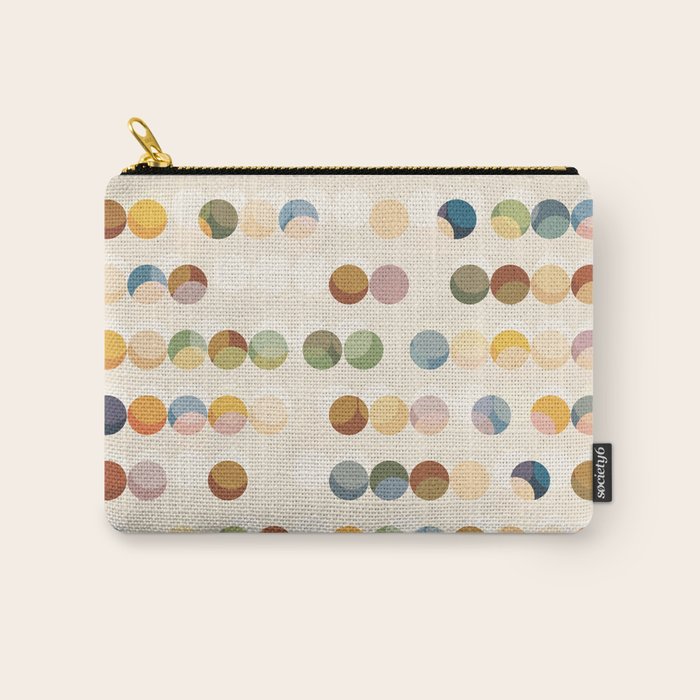 Abstract Bauhaus Dot Pattern Sophisticated Autumn Carry All Pouch Gallery Image 1