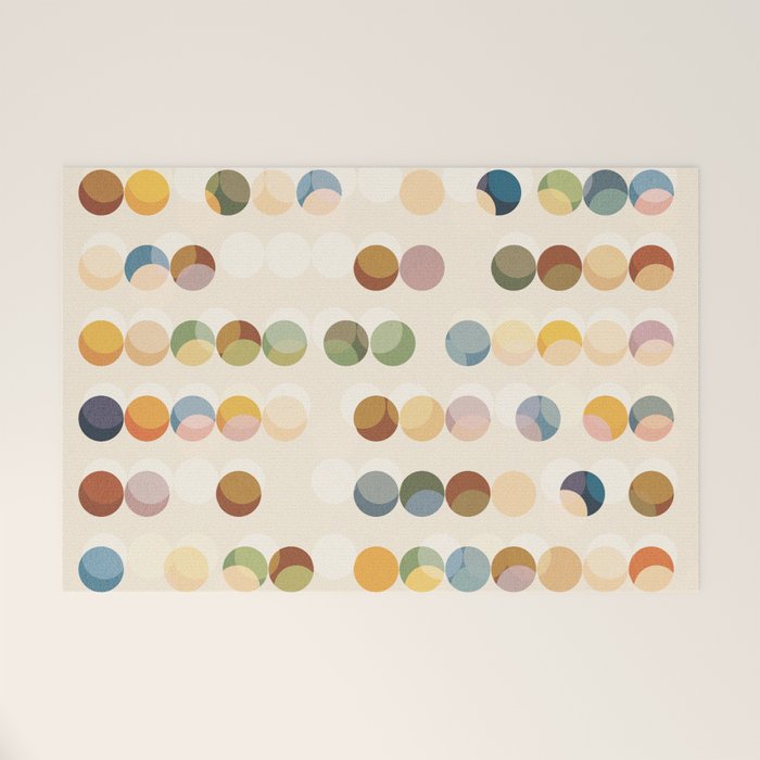 Abstract Bauhaus Dot Pattern Sophisticated Autumn Welcome Mat Gallery Image 1