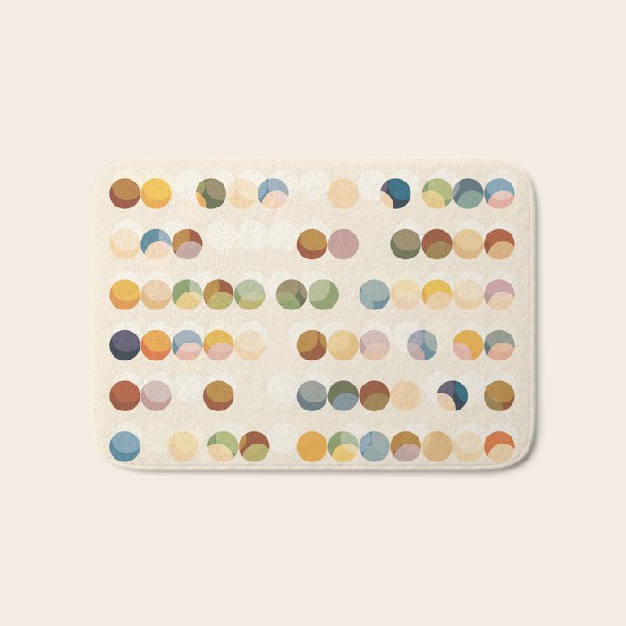 Abstract Bauhaus Dot Pattern Sophisticated Autumn Bath Mat Gallery Image 1