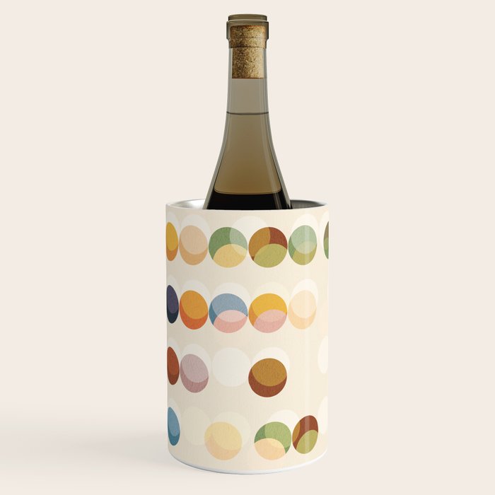 Abstract Bauhaus Dot Pattern Sophisticated Autumn Wine Chiller Gallery Image 2