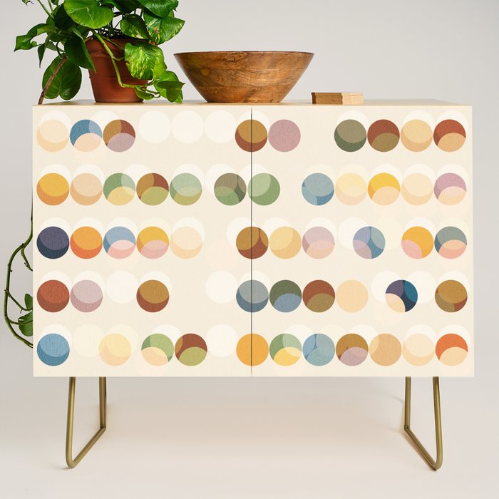 Abstract Bauhaus Dot Pattern Sophisticated Autumn Credenza Gallery Image 1