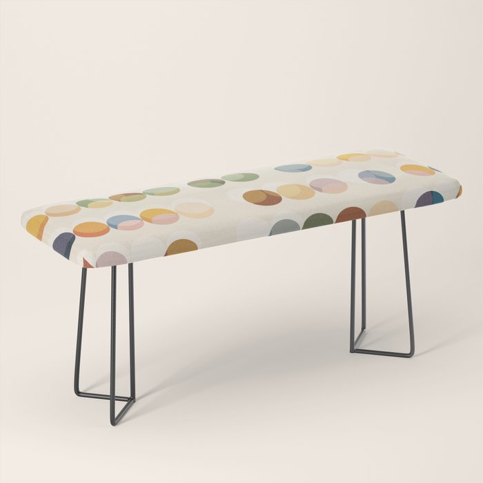 Abstract Bauhaus Dot Pattern Sophisticated Autumn Bench Gallery Image 1