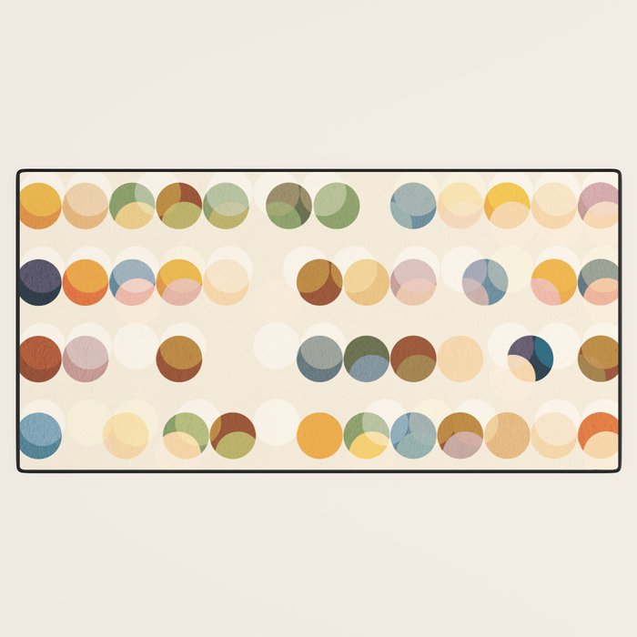 Abstract Bauhaus Dot Pattern Sophisticated Autumn Desk Mat Gallery Image 3
