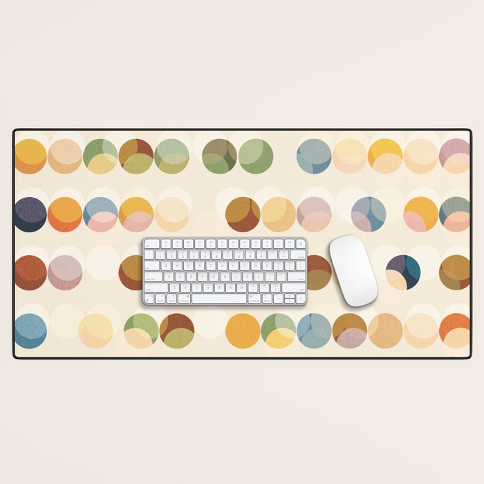 Abstract Bauhaus Dot Pattern Sophisticated Autumn Desk Mat Gallery Image 1
