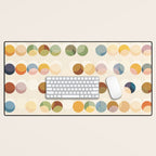 Abstract Bauhaus Dot Pattern Sophisticated Autumn Desk Mat Gallery Image 1