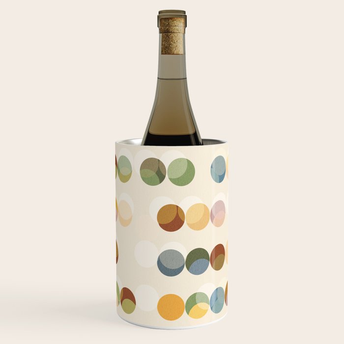 Abstract Bauhaus Dot Pattern Sophisticated Autumn Wine Chiller Gallery Image 1