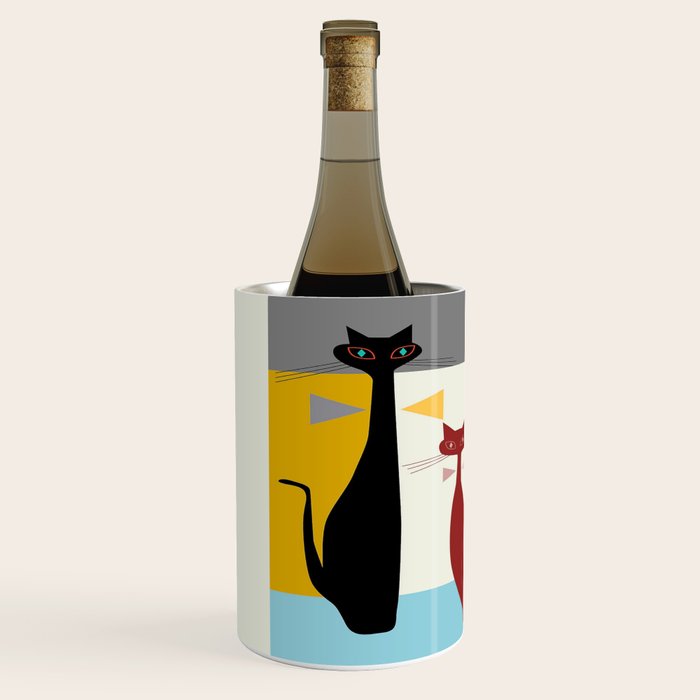 Mid-Century Modern Art Cats Wine Chiller Gallery Image 2
