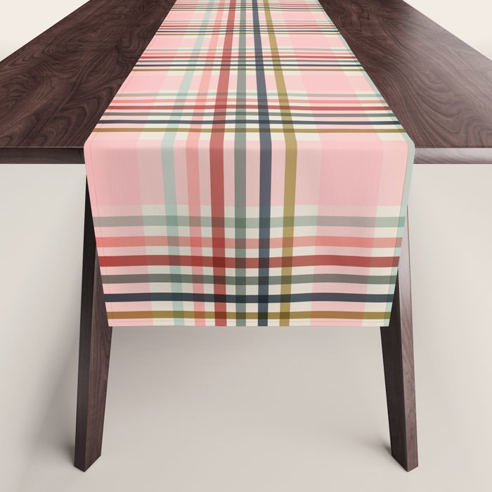 Modern Pastel Grid B Table Runner Gallery Image 1