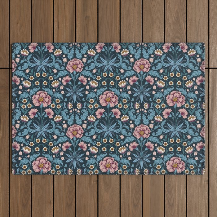 Romantic Botanica - Carnation Outdoor Rug Gallery Image 1