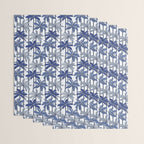 Retro Palm Springs vibes // white background highball indigo electric and pastel blue palm trees oxford navy blue lines Wrapping Paper Gallery Image 3