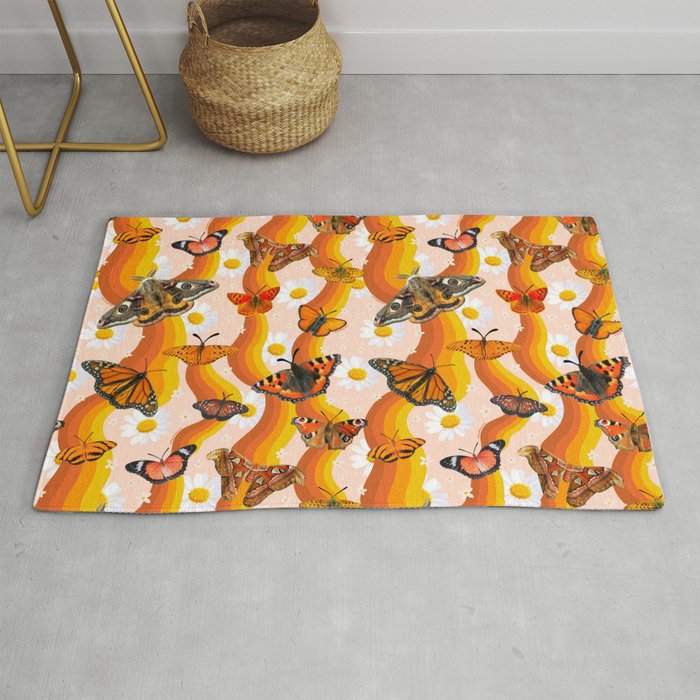 Butterfly Collage Print Rug Gallery Image 1