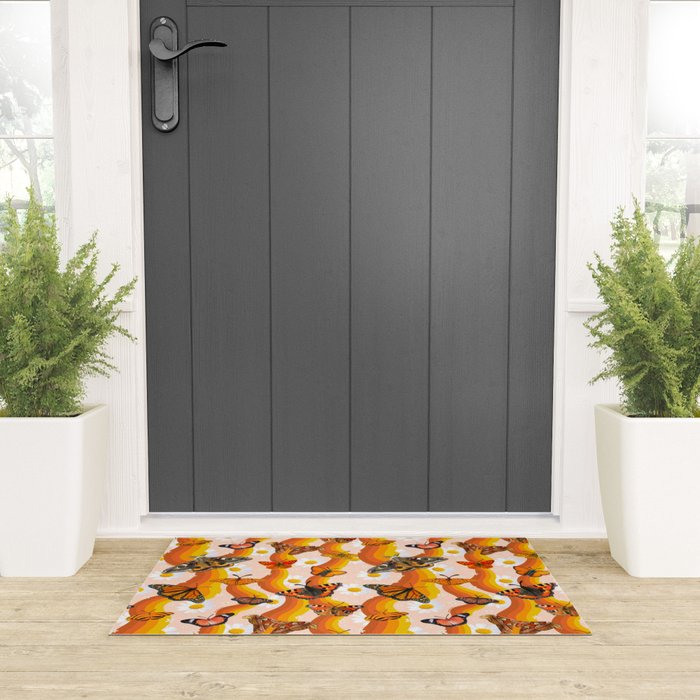 Butterfly Collage Print Welcome Mat Gallery Image 3
