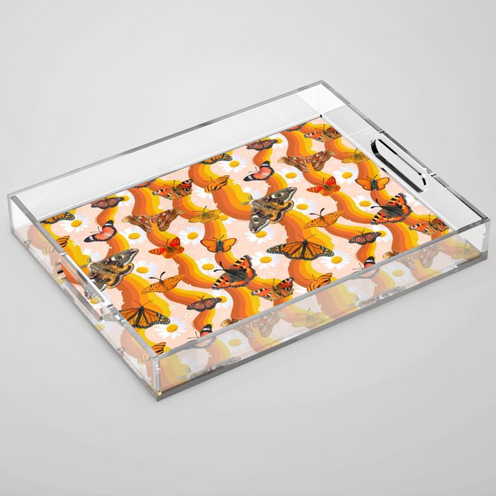 Butterfly Collage Print Acrylic Tray Gallery Image 1