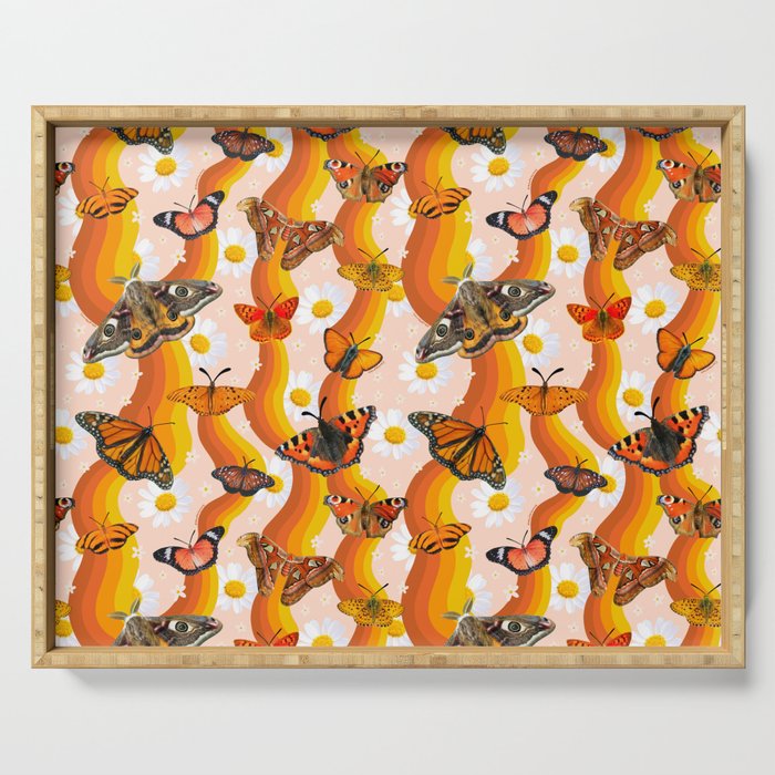 Butterfly Collage Print Serving Tray Gallery Image 1