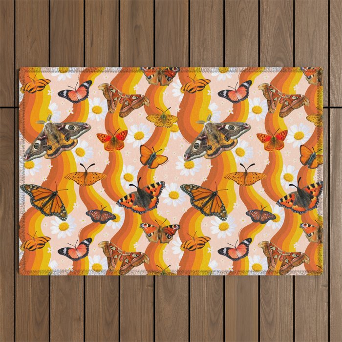 Butterfly Collage Print Outdoor Rug Gallery Image 1